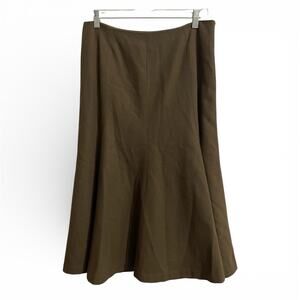 Lauren Ralph Lauren Skirt Women Sz 8 Brown Lined Wool Full Flare Preppy Vintage